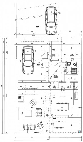Radový dom Radový dom - RD8 - pôdorys, 186.19m², 5 izby, Banská Bystrica Na Kačici