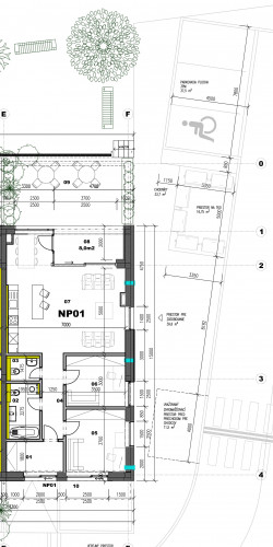 Pozemok Bytovka B - Nebytový priestor NP01 - pôdorys, 93.50m², 3 izby, Banská Bystrica Na Kačici
